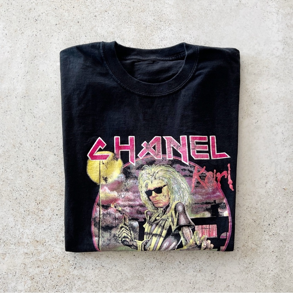VINTAGE Karl Lagerfeld Black Graphic Tee